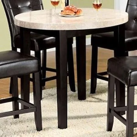 Contemporary Round Counter Height Table with Marble Top
